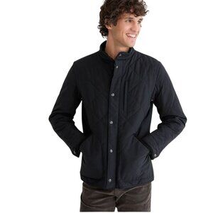 J.Crew Sussex Quilted Jacket Primaloft  Snap Zip Closure Black Size L